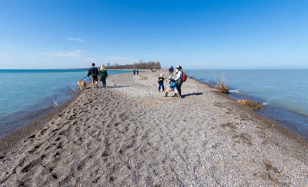 A thin stretch of sand at Point Pelee National Park