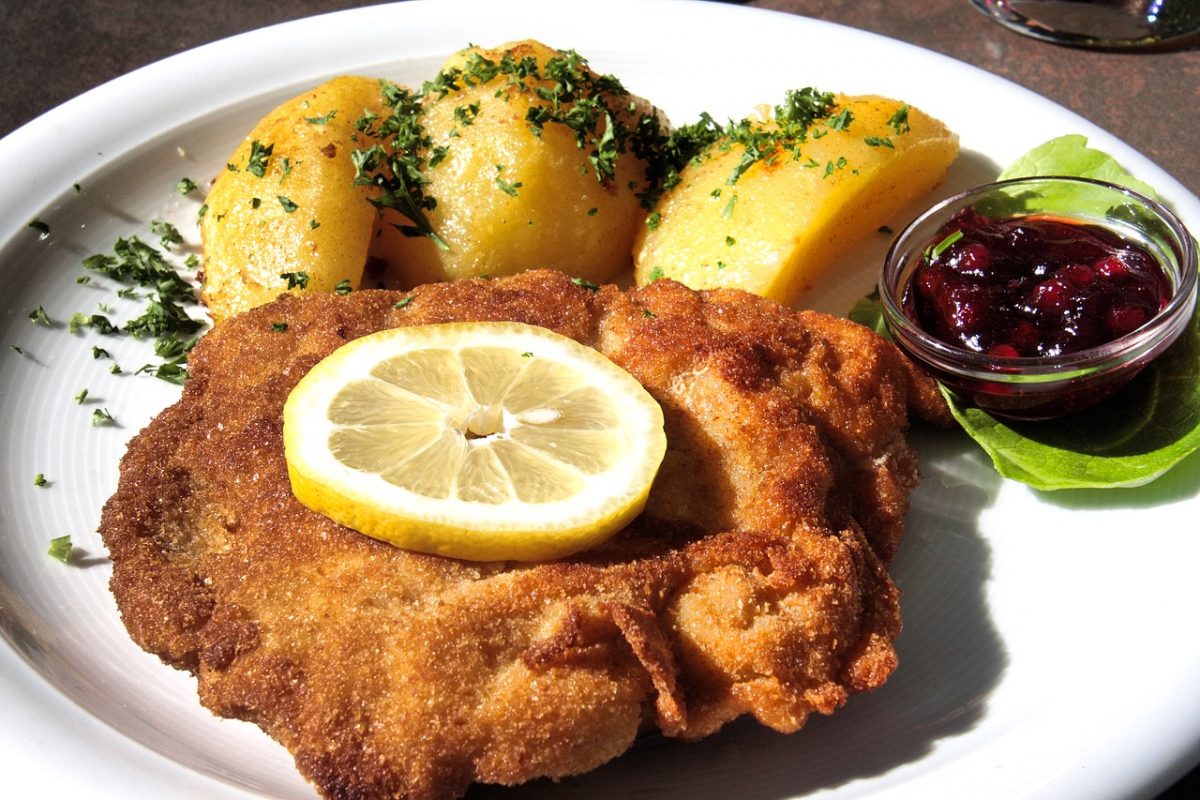 Schnitzel at Oktoberfest in Kitchener, Ontario