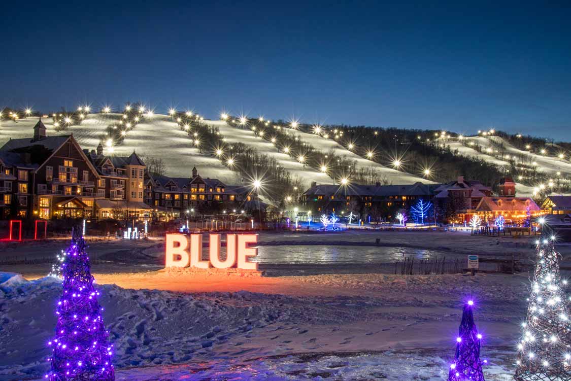 Blue Mountain downhill skiing in Ontario resort Collingwood