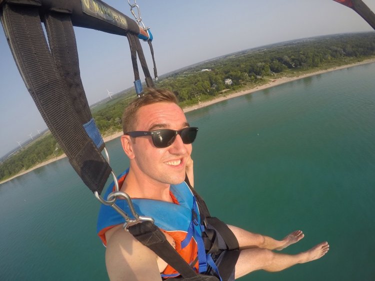 Parasailing in Grand Bend, Ontario 