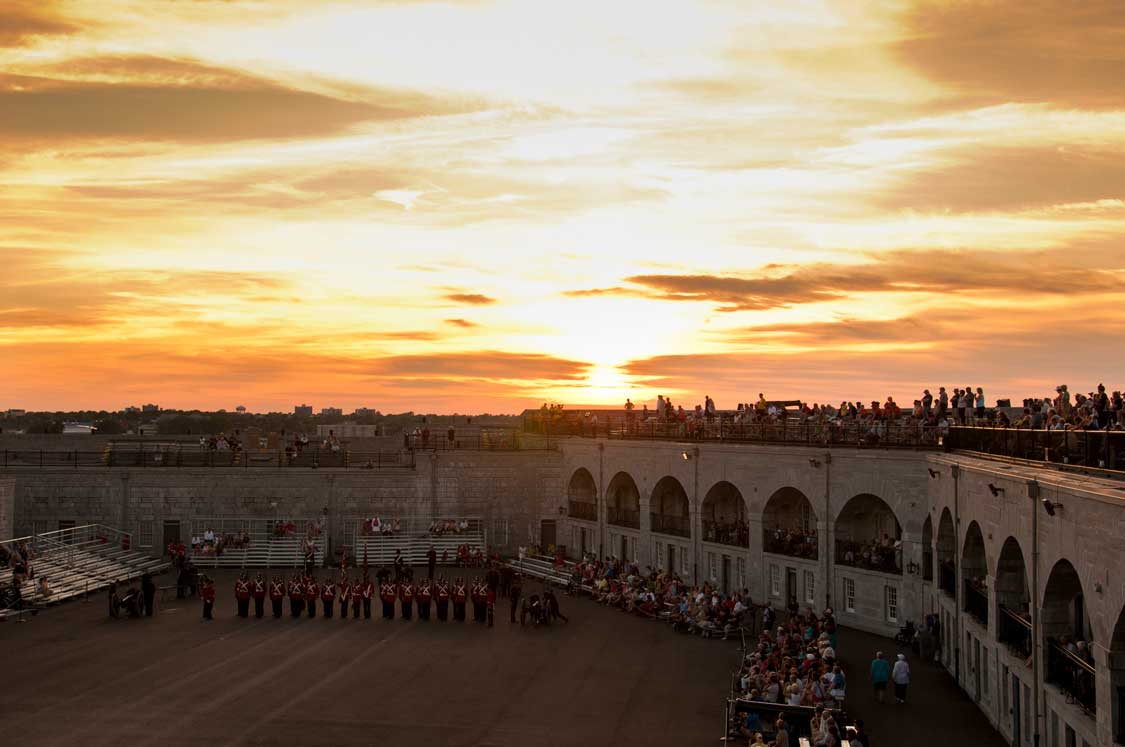 Sunset ceremony at Fort Henry