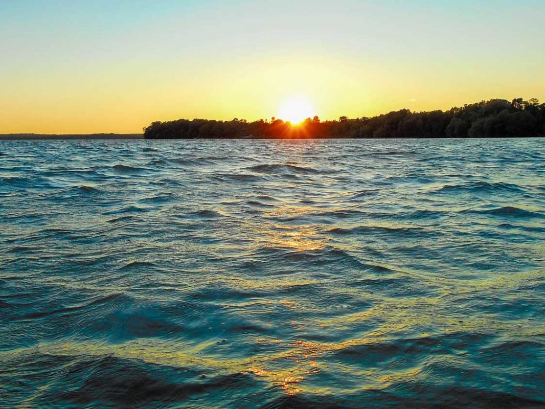 Sunset over Lake Manitou on a Manitoulin Island itinerary