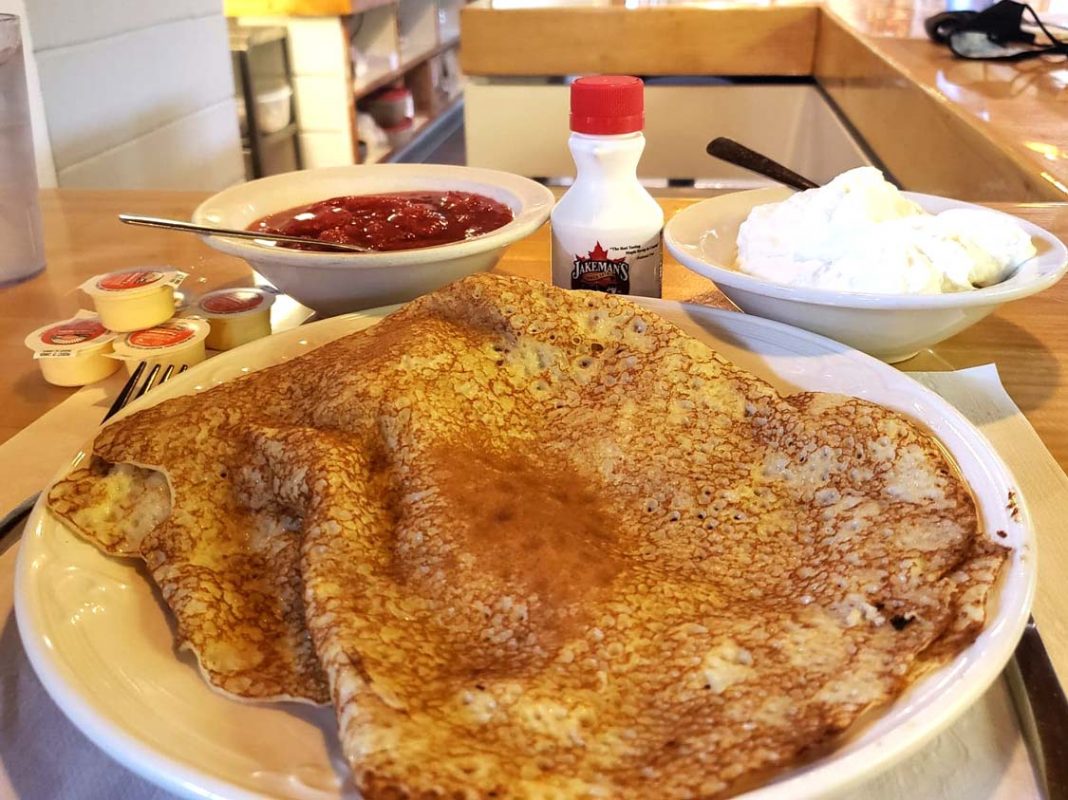 Finnish pancakes at Kangas Sauna in Thunder Bay