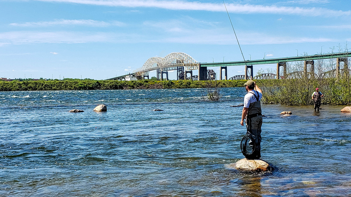 Fishing in the St. Mary's Rapids in Sault Ste Marie