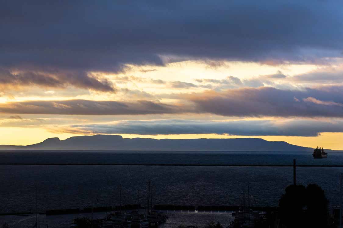 The Sleeping Giant from Thunder Bay marina