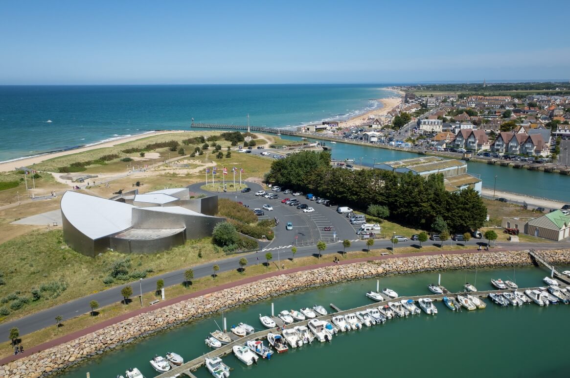 An aerial view of the Juno Beach Centre