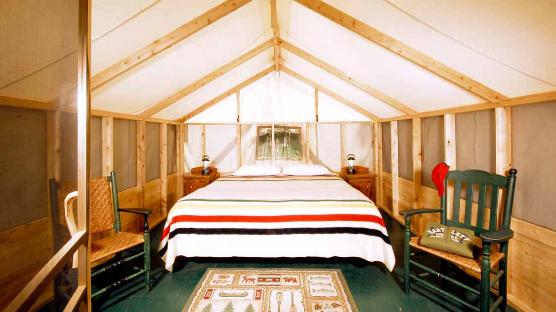 Frontier tent glamping in Ontario's Algonquin Provincial Park