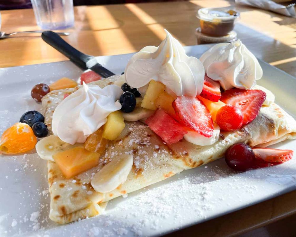 French toast wrapped in crepe from Gloria's Restaurant in Sudbury