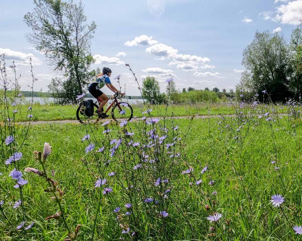 Cycling the waterfront trail in Oshawa