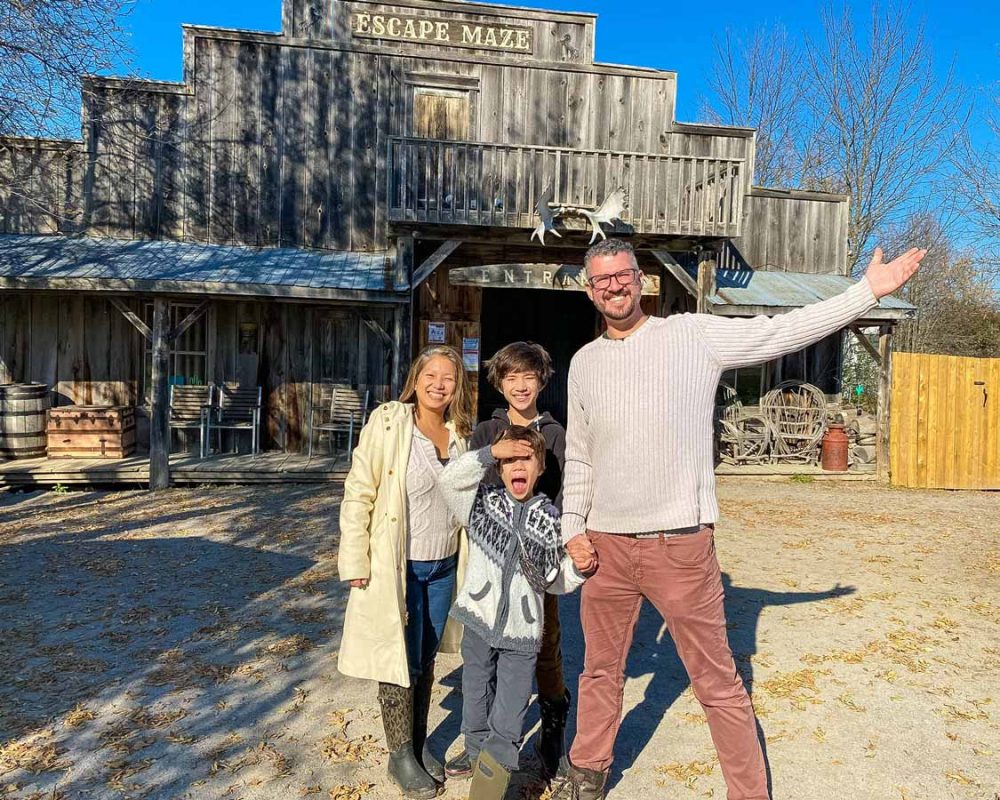 Kevin Wagar and his family at Escape Maze Peterborough