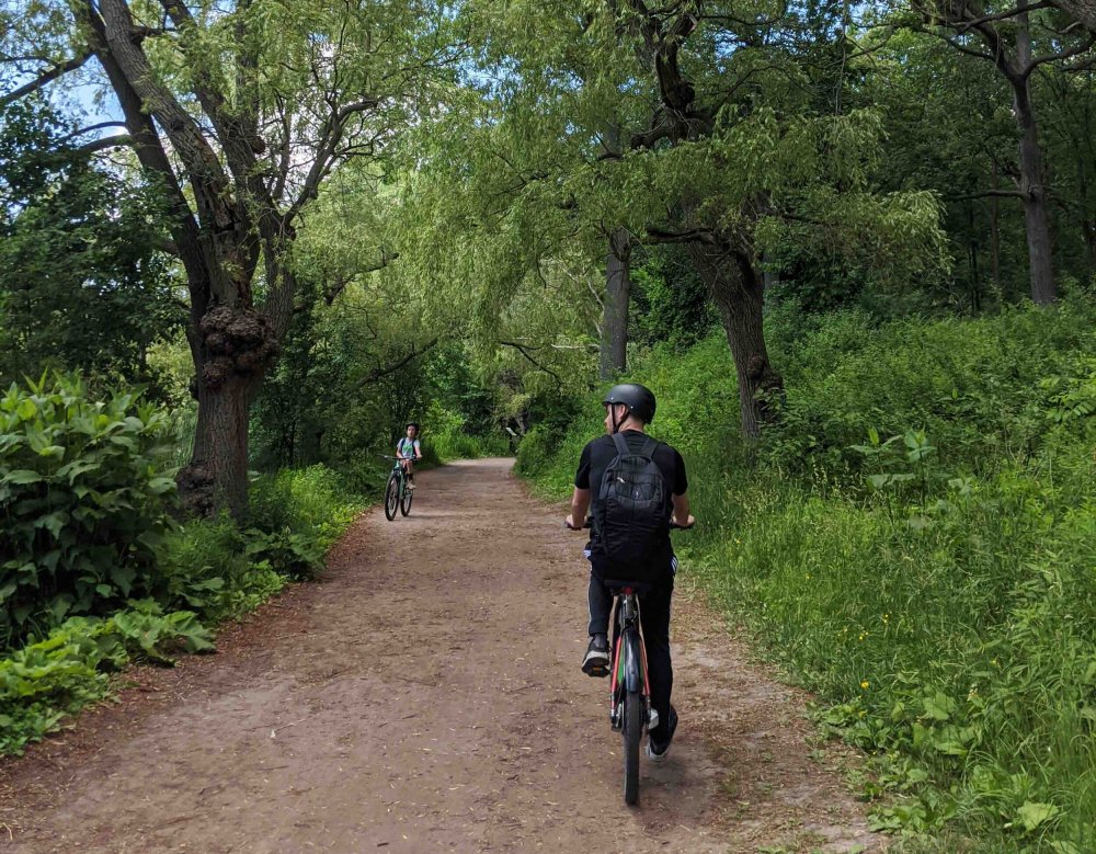 Biking in High Park, Toronto, Ontario, Canada