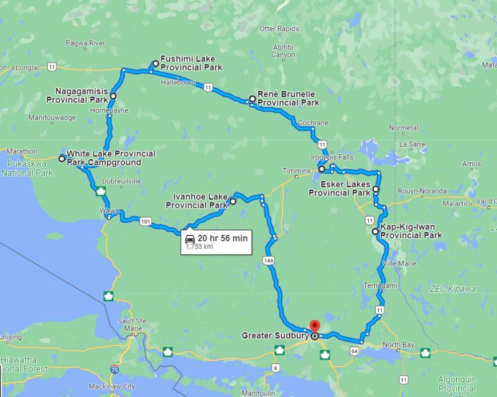 Boreal Route map