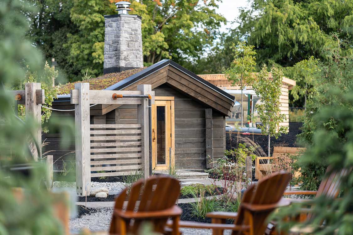 Sauna at Nordic spa near Toronto