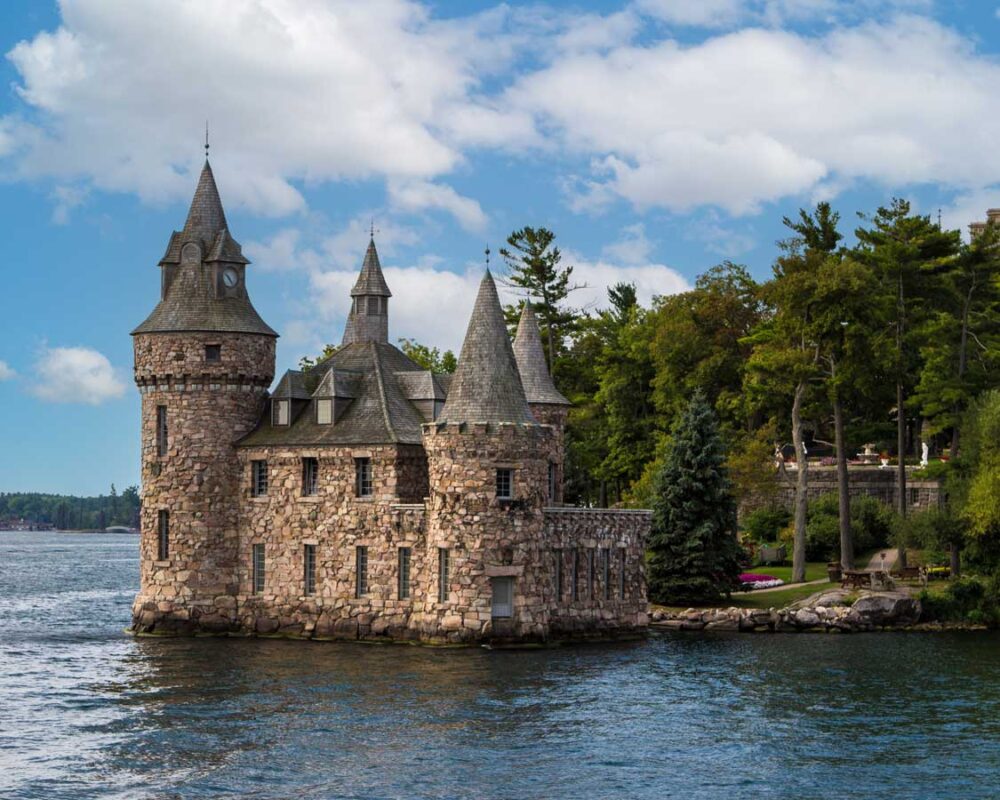 A beautiful stone castle on the waterfront in the Thousand Islands near Brockville