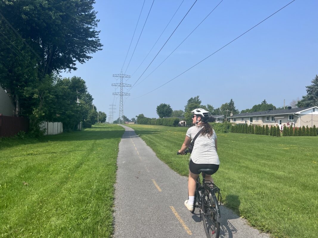 Riding along the north corridor of Cornwall on the protected Pipeline Trail.