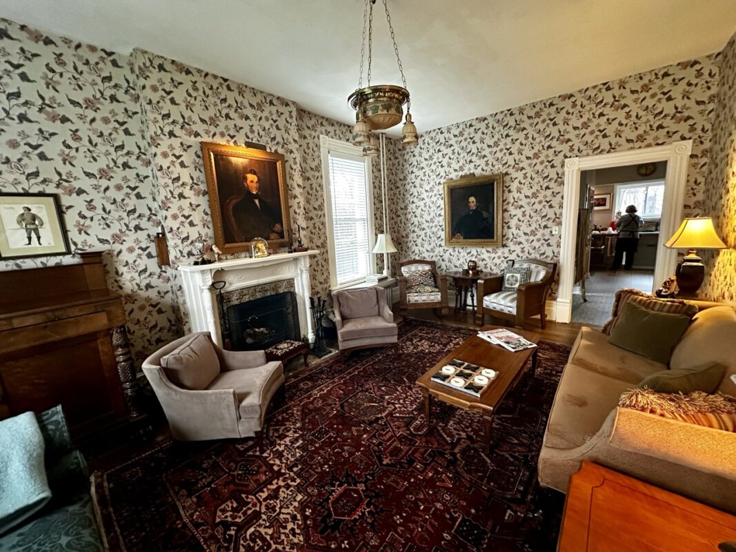 The living room at Stamp House in Stratford