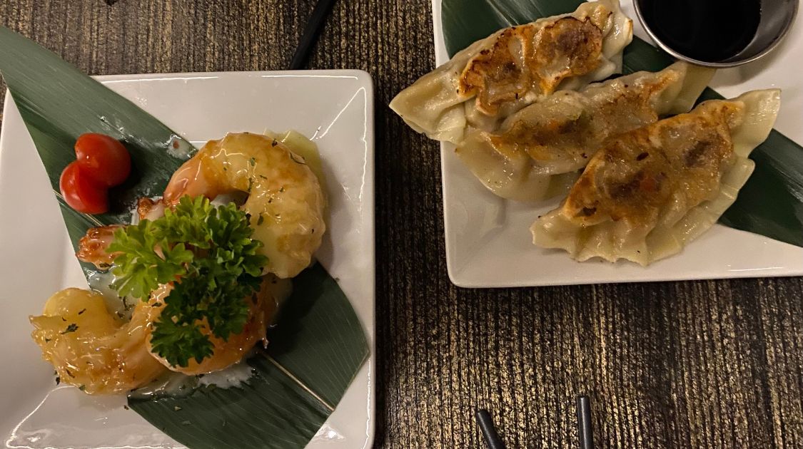 Wortley Village London Ontario Gyoza and Shrimp dishes at MORI