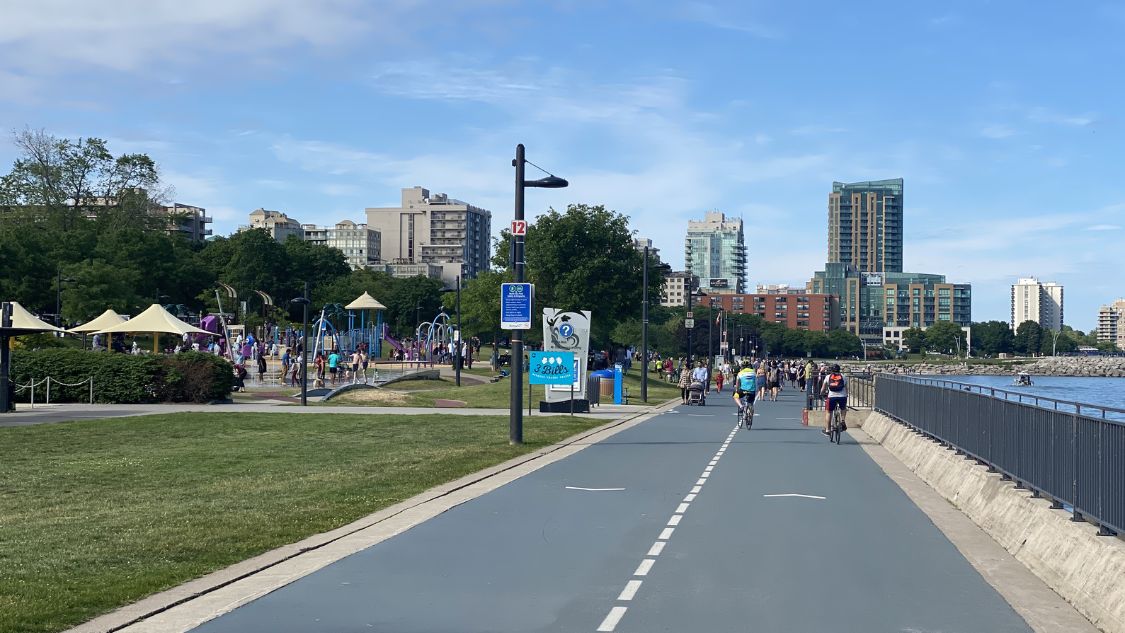 Cycling the Waterfront Trail in Burlington, Ontario